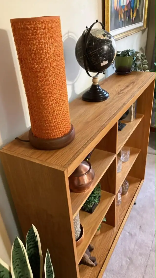 Mid century. Vitrine, buffet, bibliothèque. Lampe teak teck PAS - Photo 2