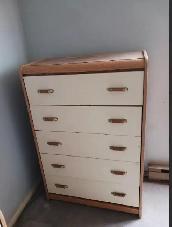5-Drawer Dresser – Compact Storage Chest with Wood Frame