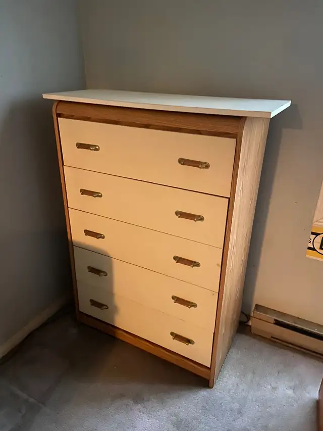 5-Drawer Dresser – Compact Storage Chest with Wood Frame - Photo 2