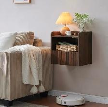 BuildHom Floating Wall-Mounted Nightstands – Walnut  (Set of 2) - Photo 7