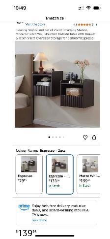 BuildHom Floating Wall-Mounted Nightstands – Walnut  (Set of 2) - Photo 9