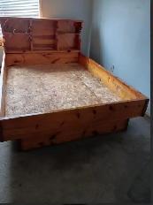 Queen Wooden Bed Frame with Headboard – Solid Wood