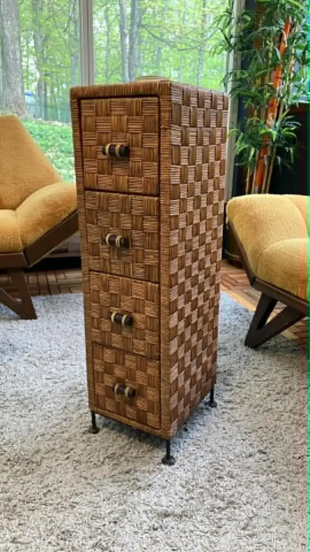 Commode / table de chevet / meuble rangement étroit 4 tiroirs, i - Photo 2