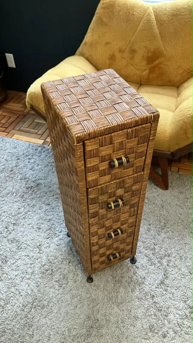 Commode / table de chevet / meuble rangement étroit 4 tiroirs, i - Photo 3
