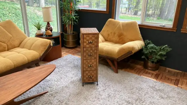 Commode / table de chevet / meuble rangement étroit 4 tiroirs, i - Photo 6