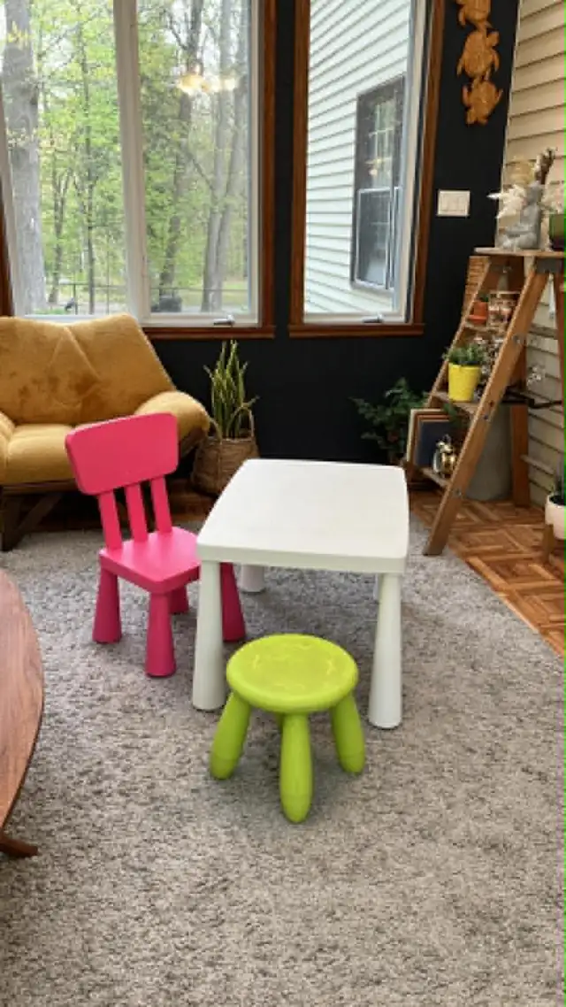IKEA MAMMUT. Table enfant blanche   chaise   tabouret - Photo 5