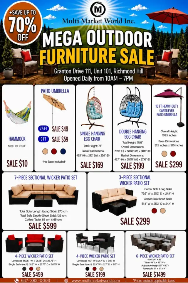 Outdoor Furniture Warehouse Sales