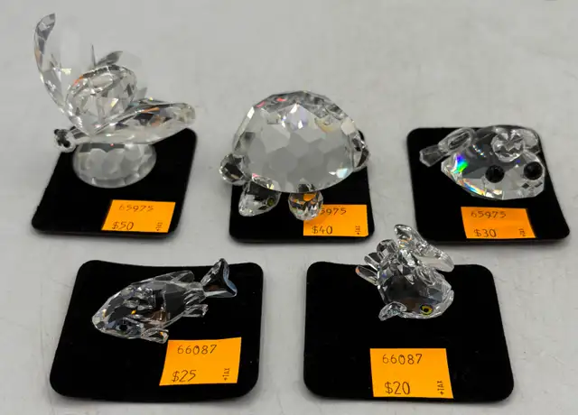 Swarovski Crystal Figurines: Turtle, Goldfish, Butterfly, ETC...