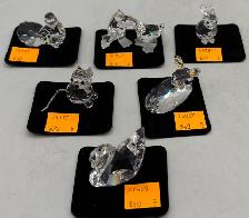 Swarovski Crystal Figurines: Swan, Fantail Dove, Roe Deer, ETC..
