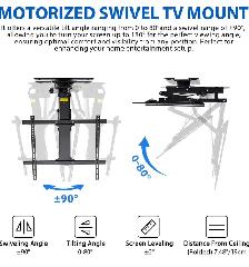 TOPSKY Motorized Ceiling TV Mount – Remote & App Controlled - Photo 4