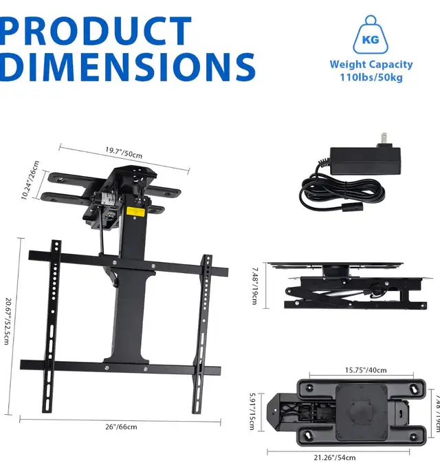 TOPSKY Motorized Ceiling TV Mount – Remote & App Controlled - Photo 6