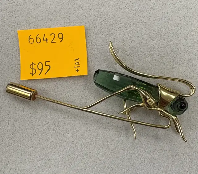 Swarovski Paradise Bugs: Aptera Grasshopper Crystal Pin
