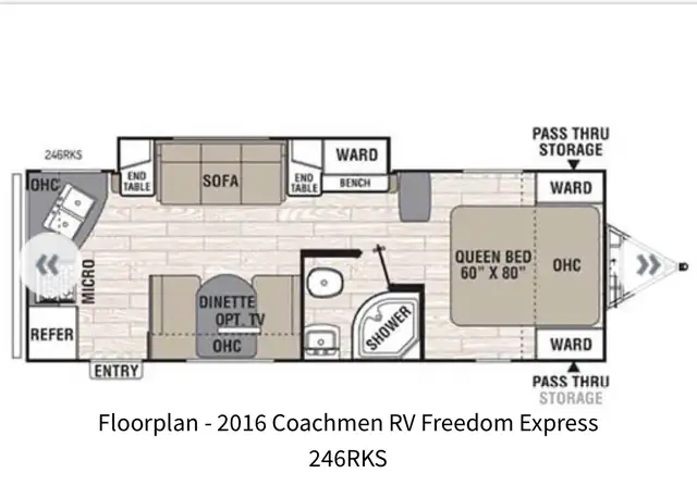 2016, Coachman Freedom Express Trailer. Couples trailer, sleep 4 - Photo 2