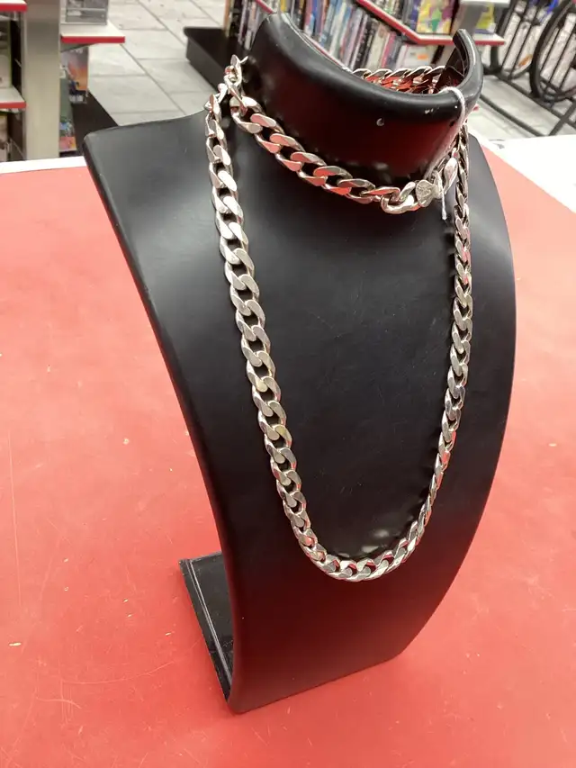 chaîne en argent maille ovales - Photo 2