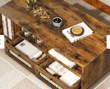 Mid-Century Modern Coffee Table w/ Drawers & Open Shelvi - Photo 6