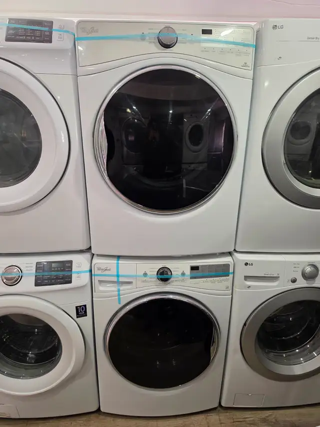 NICE! Whirlpool 27' White Front-Load Stackable Washer & Dryer