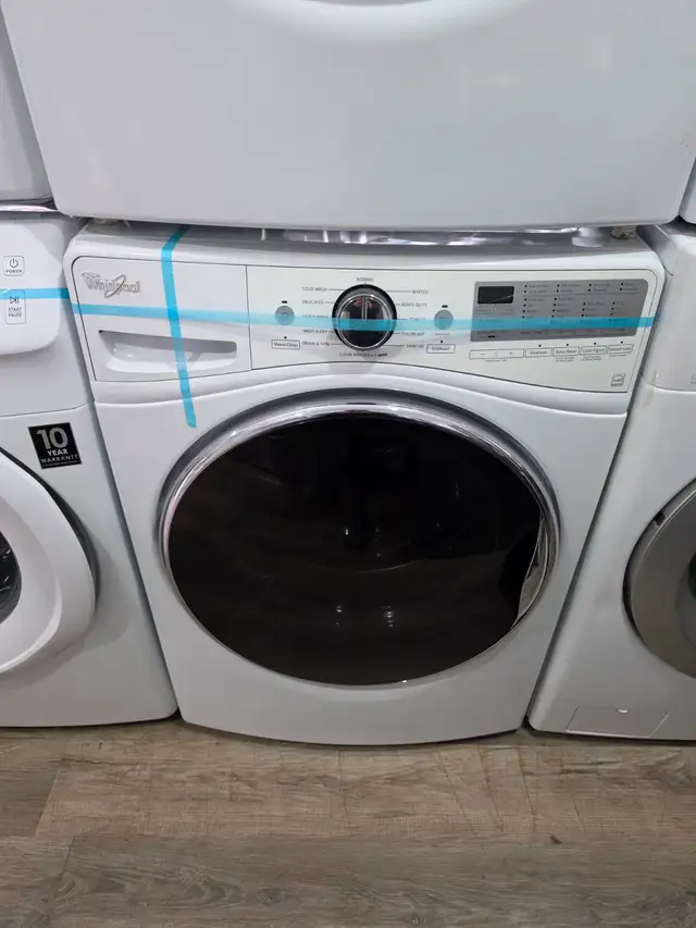 NICE! Whirlpool 27' White Front-Load Stackable Washer & Dryer - Photo 2