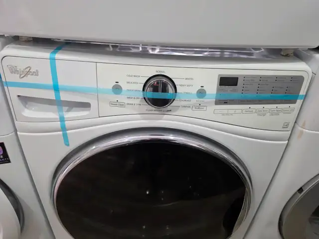 NICE! Whirlpool 27' White Front-Load Stackable Washer & Dryer - Photo 3