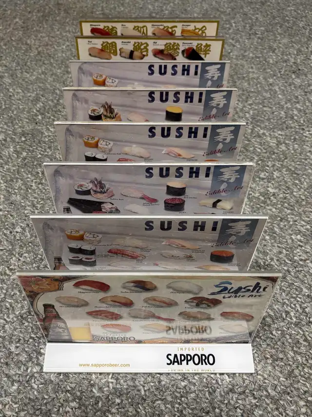 Vintage Japanese Beer Tabletop Sign & Menu Holder – (8pcs) - Photo 2