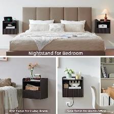 BuildHom Floating Wall-Mounted Nightstands – Espresso (Set - Photo 4