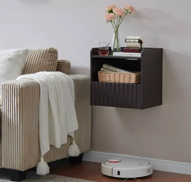 BuildHom Floating Wall-Mounted Nightstands – Espresso (Set - Photo 7