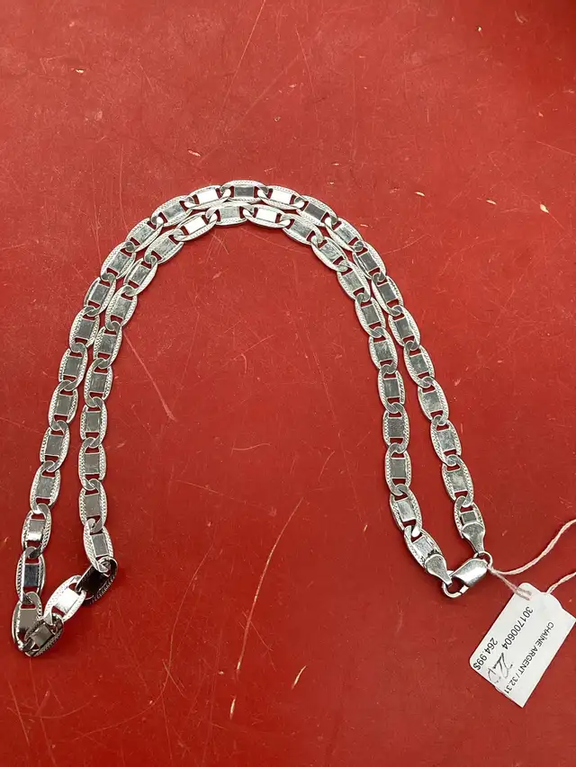 chaîne en argent maille ovales - Photo 2