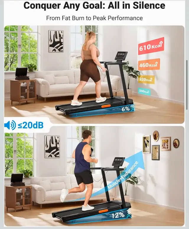 THERUN Auto Incline Folding Treadmill – 3.0 HP Brushless Motor - Photo 3