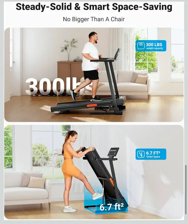 THERUN Auto Incline Folding Treadmill – 3.0 HP Brushless Motor - Photo 6