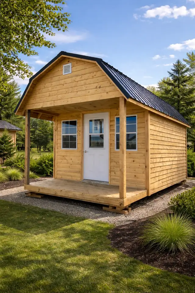 14x16 Storage Shed w/ Pitch Roof, Double Barn Doors & Windows - Photo 4