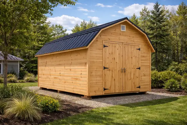 14x16 Storage Shed w/ Pitch Roof, Double Barn Doors & Windows - Photo 5