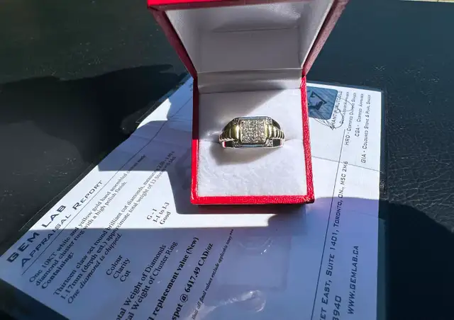#778 - 10kt White & Yellow Rolex Style Diamond Ring, Size 10
