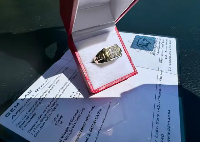 #778 - 10kt White & Yellow Rolex Style Diamond Ring, Size 10 - Photo 2