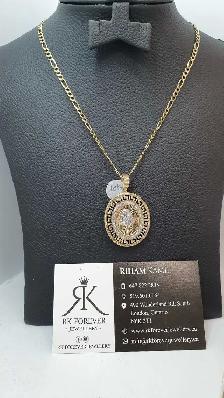 10k yellow gold chain & pendant # 399_12