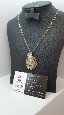 10k yellow gold chain & pendant # 399_12 - Photo 2