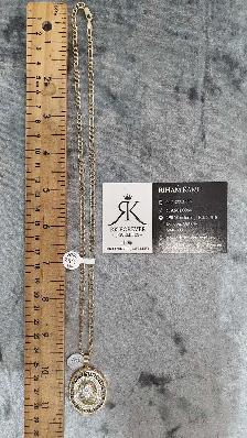 10k yellow gold chain & pendant # 399_12 - Photo 7