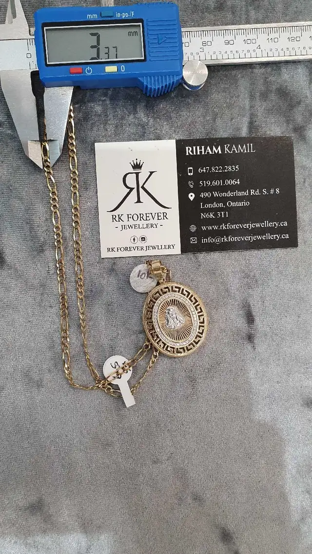 10k yellow gold chain & pendant # 399_12 - Photo 8