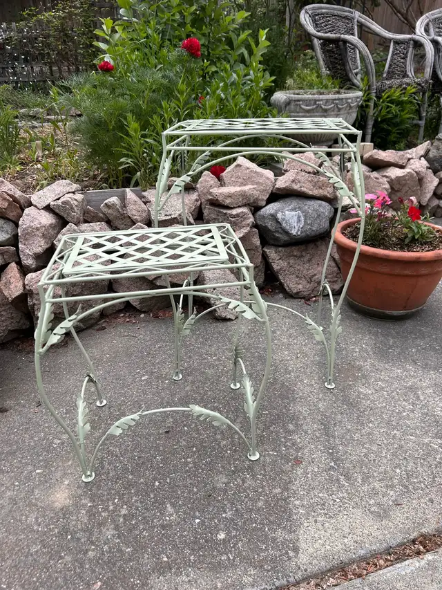 A Pretty Pair of Garden Tables