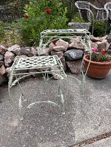 A Pretty Pair of Garden Tables