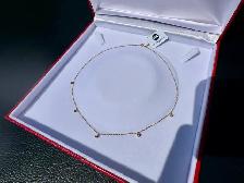 #798 - 14kt Yellow Gold, 16" Rolo Diamond Necklace - New - Photo 2