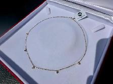 #798 - 14kt Yellow Gold, 16" Rolo Diamond Necklace - New - Photo 4