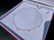 #798 - 14kt Yellow Gold, 16" Rolo Diamond Necklace - New - Photo 5