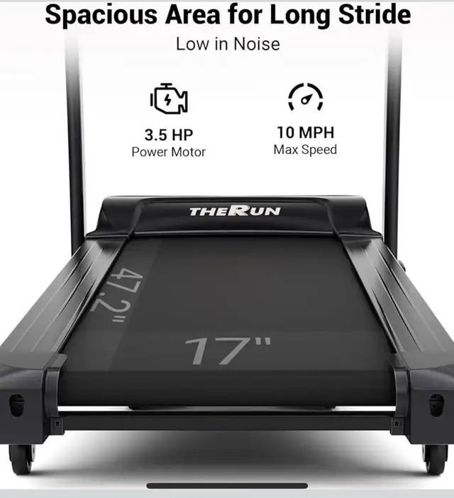THERUN Foldable Auto Incline Treadmill – 3.5 HP Bluetooth - Photo 7