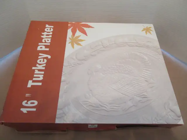 NEW: 16' TURKEY PLATTER IN ORIGINAL BOXAS PICTUREDPAID $40 NEV