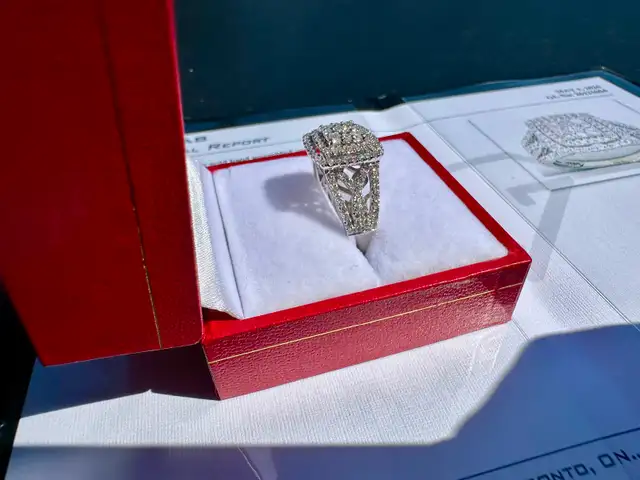 #828 - 14kt White Gold, 1.00 Ct Diamond Engagement Ring, Size 7