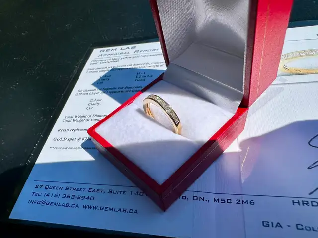 #817 - 14kt Princess & Baguette Custom Diamond Band, Size 6 - Photo 3