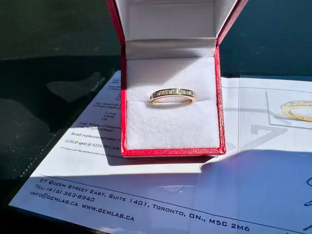 #817 - 14kt Princess & Baguette Custom Diamond Band, Size 6 - Photo 4