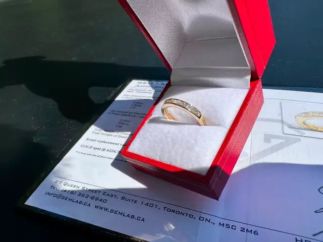 #817 - 14kt Princess & Baguette Custom Diamond Band, Size 6 - Photo 7