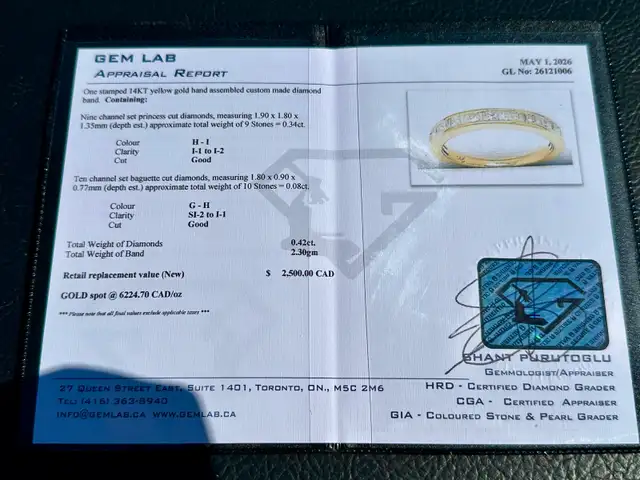 #817 - 14kt Princess & Baguette Custom Diamond Band, Size 6 - Photo 8