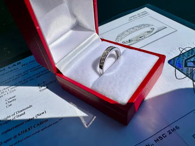 #819 - 10kt White Gold, 1/2 Carat Diamond Band, Size 6 - Photo 4