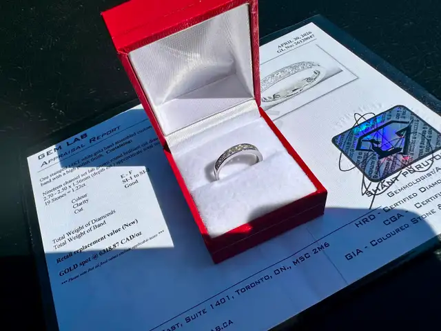 #819 - 10kt White Gold, 1/2 Carat Diamond Band, Size 6 - Photo 6